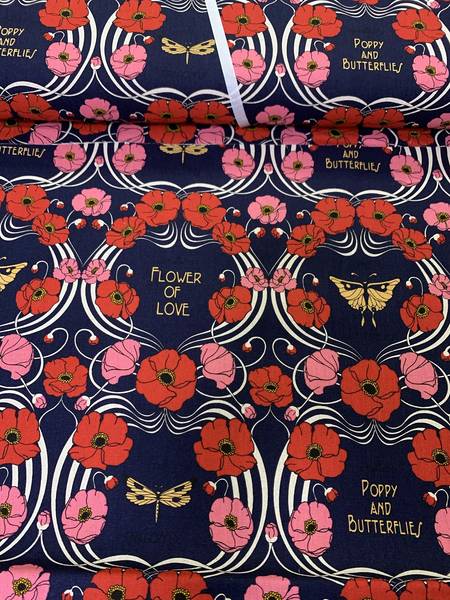 Poppy and butterflies