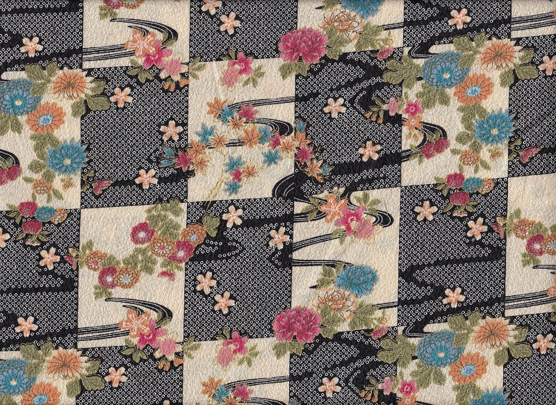 Shibori Blumen Quadrate schwarz