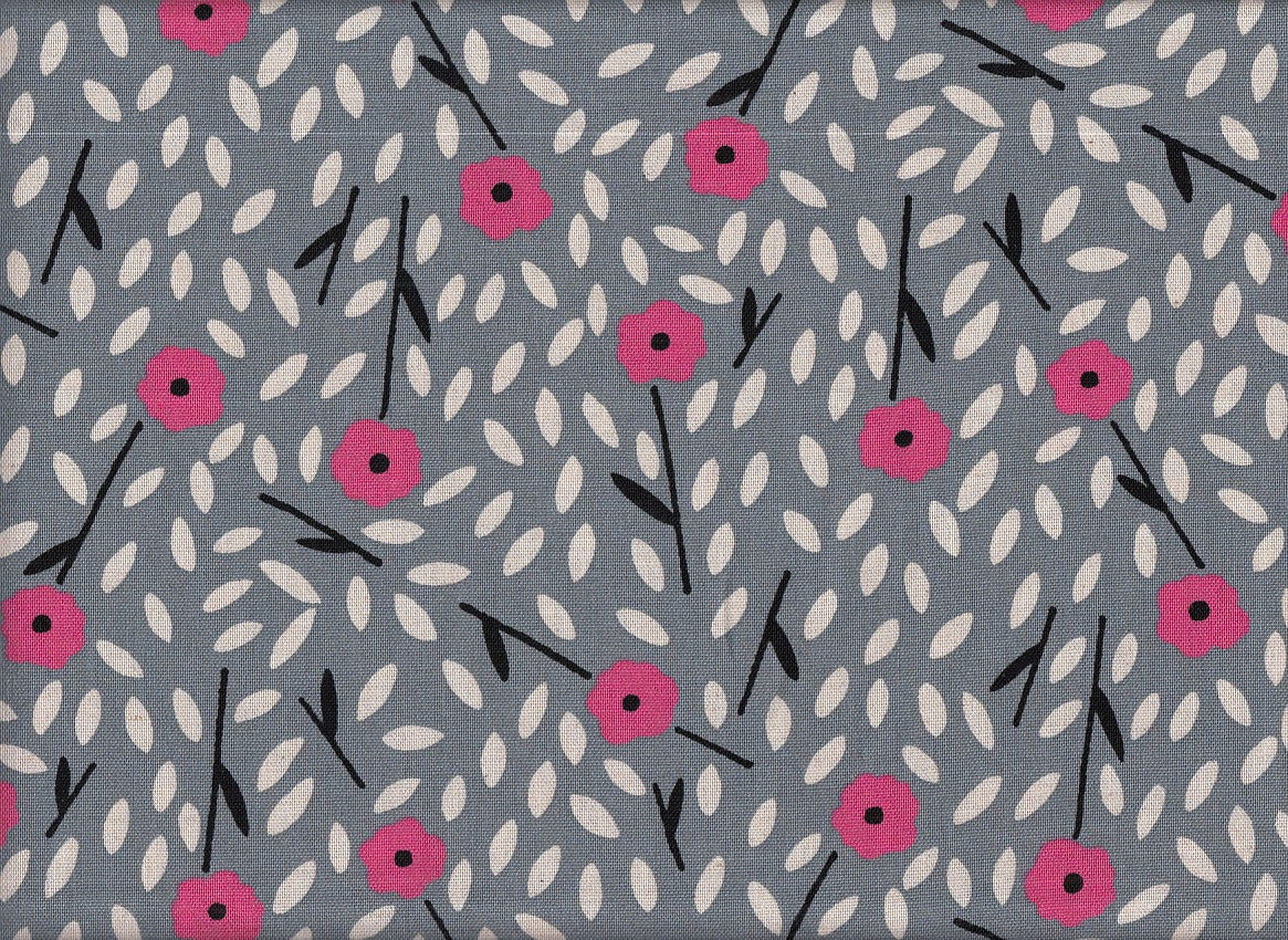 Reststück Wachstuch Rice flower gray 70 x 110 cm