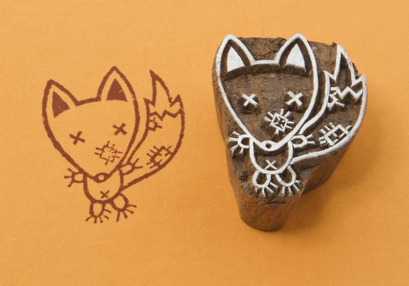 Blockwallah Stempel - Stitched Fox