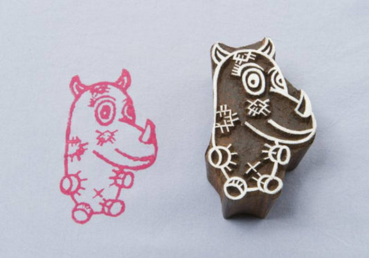 Blockwallah Stempel - Stitched Rhino