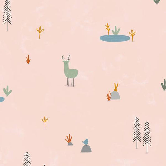 Cotton & Steel Dear Friends - Forest Cuties - Blush