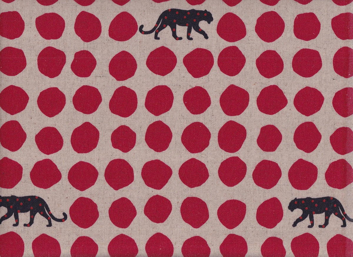 Reststück Echino Panther rot 37 x 110 cm