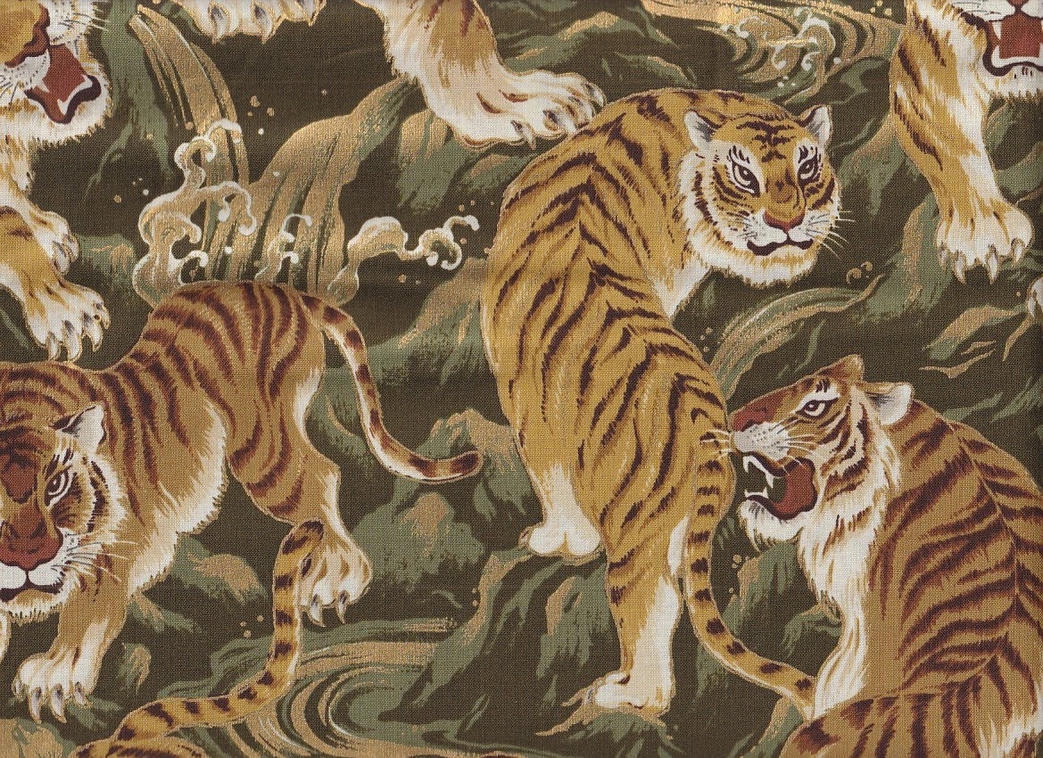 Reststück Tiger groß grün 35 x 110 cm