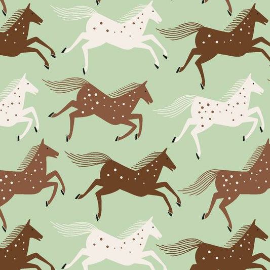 Cotton & Steel Wild & Free - Wild Horses - Reflection