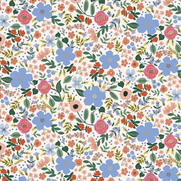 Cotton & Steel Primavera - Wild Rose - Cream Metallic