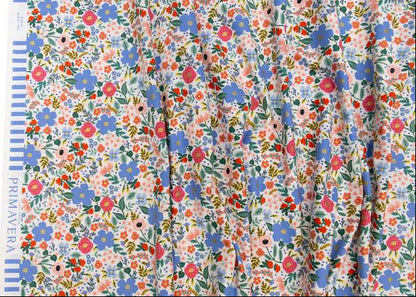Cotton & Steel Primavera - Wild Rose - Cream Metallic