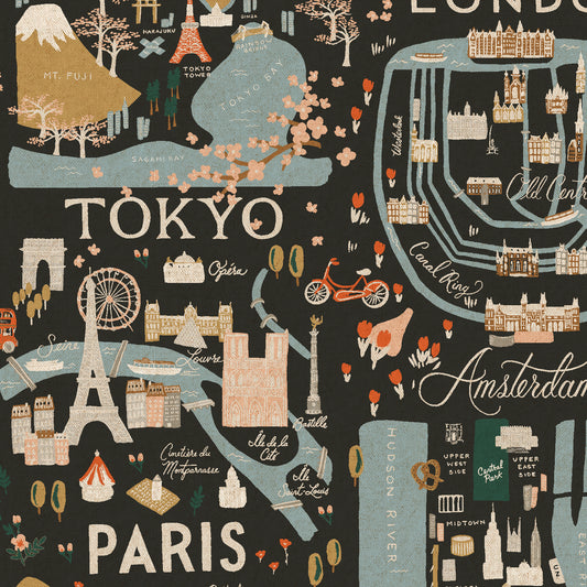 Cotton & Steel Bon Voyage - City Guide Canvas