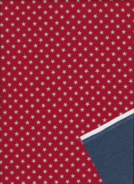 Sterne rot jeansblau beidseitig